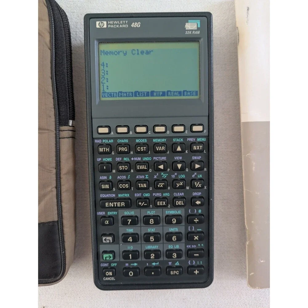 Hewlett Packard HP 48G Graphing Calculator With Case & Manual, Tested, No Cord